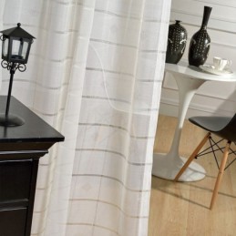 Cortina Transparente Jacquard Geométrica Feita Sob Medida Cortina De Luxo Tull Sala De Estar Quarto