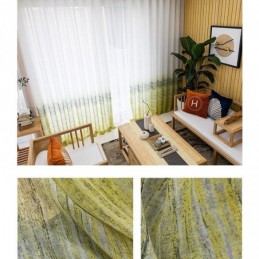Cortina Transparente Estilo Nórdico Feita Sob Medida, Cortina De Voile Estampada Para Sala De Estar E Quarto