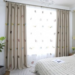 Cortina Blackout Contemporânea Max Feita Sob Medida Cortina Smiley Cat Bordada Quarto