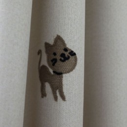Cortina Blackout Contemporânea Max Feita Sob Medida Cortina Smiley Cat Bordada Quarto