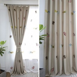 Cortina Blackout Contemporânea Max Feita Sob Medida Cortina Smiley Cat Bordada Quarto