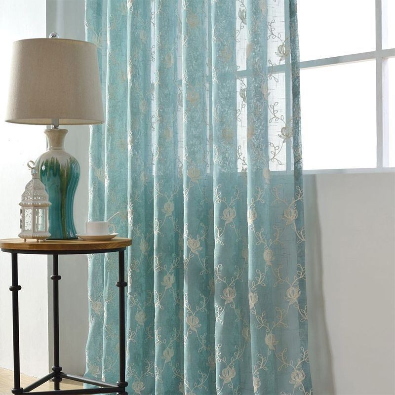 Cortinas De Voile Bordadas Com Padrão Vegetal Para Cortinas De Janela Para Sala De Estar E Quarto Feitas Sob Medida