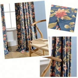 Cortina Para Sala De Estar Sob Medida Cortina Azul Com Estampa Magnífica Tratamento Para Janela Do Quarto