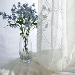 Cortinas Brancas Transparentes, Cortinas Bordadas Para Janelas, Cortinas Sob Medida Para Sala De Estar E Quarto