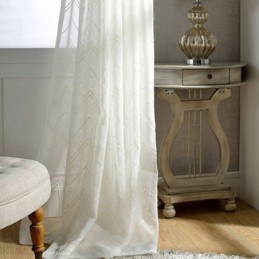 Cortinas Brancas Transparentes, Cortinas Bordadas Para Janelas, Cortinas Sob Medida Para Sala De Estar E Quarto