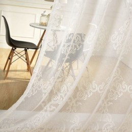 Cortina Transparente Bordada Sob Medida, Cortina Branca Para Decoração De Janelas, Sala De Estar E Quarto