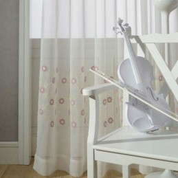 Cortina Nórdica De Tule Bordado Sob Medida, Cortina Floral Voile Transparente Para Sala De Estar