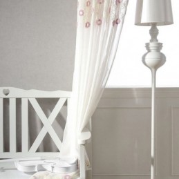 Cortina Nórdica De Tule Bordado Sob Medida, Cortina Floral Voile Transparente Para Sala De Estar