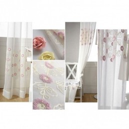Cortina Nórdica De Tule Bordado Sob Medida, Cortina Floral Voile Transparente Para Sala De Estar