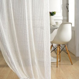 Cortina Elegante De Tule Branco Feita Sob Medida Para Sala De Estar E Quarto