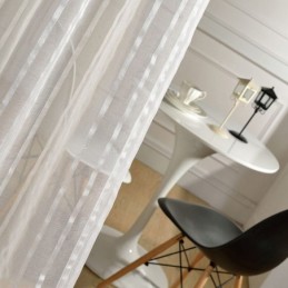 Cortina Elegante De Tule Branco Feita Sob Medida Para Sala De Estar E Quarto