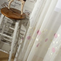 Cortina De Tule Bordado Sob Medida Cortina Moderna De Gaze Voile Para Sala De Estar E Quarto