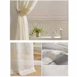 Cortina Nórdica De Voile Sob Medida Cortina Bordada Transparente Sala De Estar Quarto