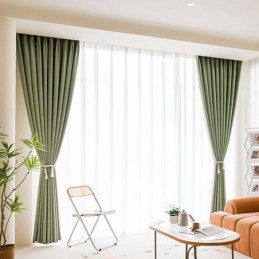 Cortinas Nórdicas Blackout De Cor Sólida Para Sala De Estar