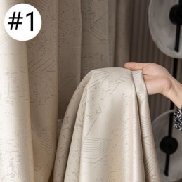 Cortinas Blackout Geométricas Jacquard Para Sala De Estar