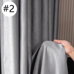 Cortinas Blackout Geométricas Jacquard Para Sala De Estar