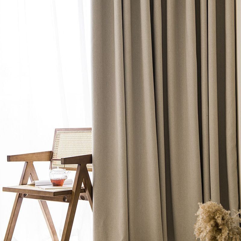 Cortinas Nórdicas Blackout De Cor Sólida Para Sala De Estar