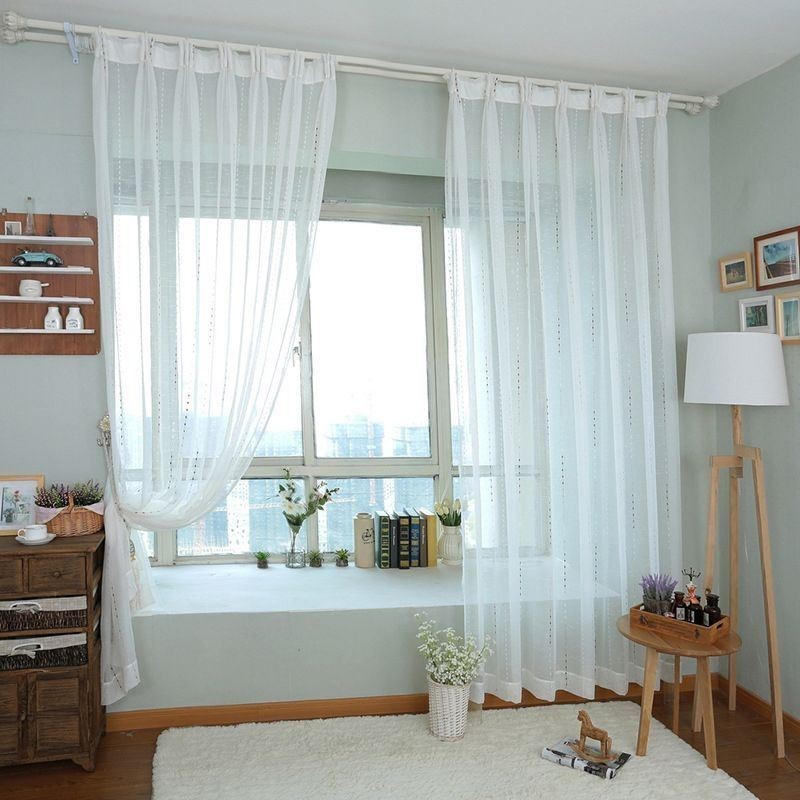 Cortinas Nórdicas De Tule, Cortina Moderna De Voile Transparente, Feita Sob Medida Para Sala De Estar E Quarto