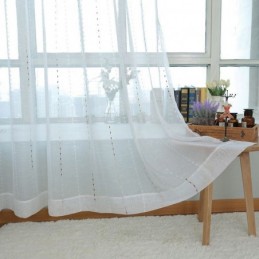 Cortinas Nórdicas De Tule, Cortina Moderna De Voile Transparente, Feita Sob Medida Para Sala De Estar E Quarto