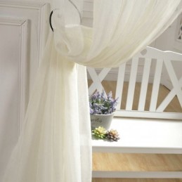 Cortina Transparente Respirável Feita Sob Medida, Cortina Decorativa De Tule Branco Voile Para Sala De Estar