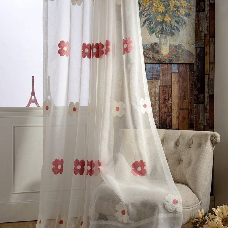 Mais Cortina Bordada Transparente Feita Sob Medida Cortina Decorativa Floral Sala De Estar Quarto