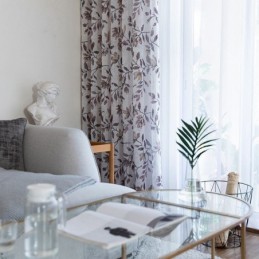Cortina Estampada Botânica Feita Sob Medida, Cortina De Tule Transparente Para Sala De Estar E Quarto