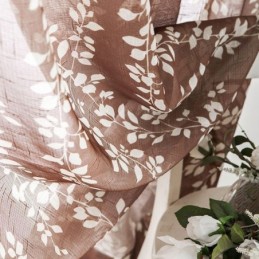 Cortina Transparente Estampada Simplicity Feita Sob Medida Cortina De Folhas De Tule Para Sala De Estar