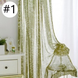 Cortina Transparente Estampada Simplicity Feita Sob Medida Cortina De Folhas De Tule Para Sala De Estar