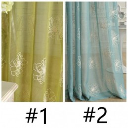 Cortinas De Voile Transparente Com Bordados Florais E Tule Decorativo Para Sala De Estar