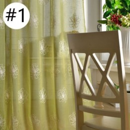 Cortinas De Voile Transparente Com Bordados Florais E Tule Decorativo Para Sala De Estar