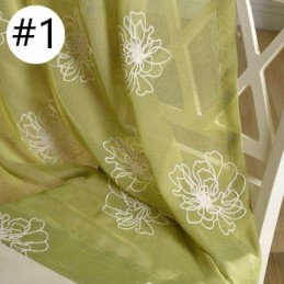 Cortinas De Voile Transparente Com Bordados Florais E Tule Decorativo Para Sala De Estar