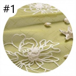 Cortinas De Voile Transparente Com Bordados Florais E Tule Decorativo Para Sala De Estar
