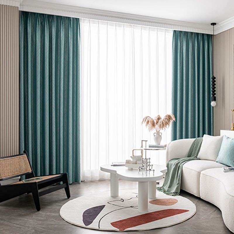 Cortinas Blackout Geométricas Jacquard Para Sala De Estar