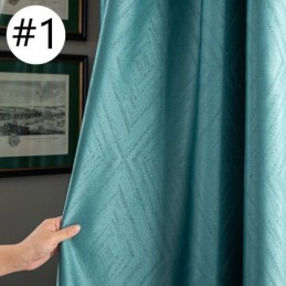Cortinas Blackout Geométricas Jacquard Para Sala De Estar