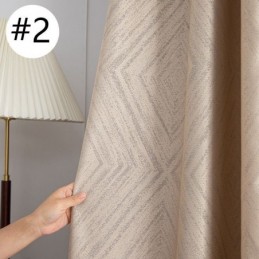 Cortinas Blackout Geométricas Jacquard Para Sala De Estar