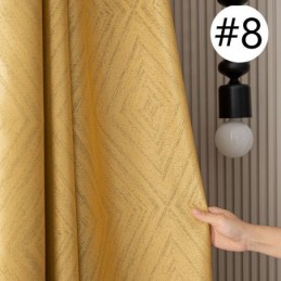 Cortinas Blackout Geométricas Jacquard Para Sala De Estar