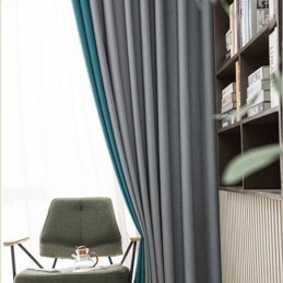 Cortinas Nórdicas De Patchwork Em Cores Sólidas Blackout Para Sala De Estar