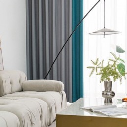 Cortinas Nórdicas De Patchwork Em Cores Sólidas Blackout Para Sala De Estar