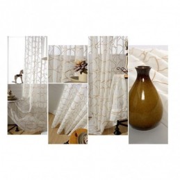Cortina Moderna De Tule Bordado Sob Medida, Cortina Voile Transparente Para Sala De Estar