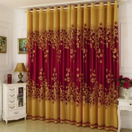 Cortina Transparente Estilo Country Americano Feita Sob Medida Com Jacquard De Galhos De Flores Para Tratamento De Janela De Quarto