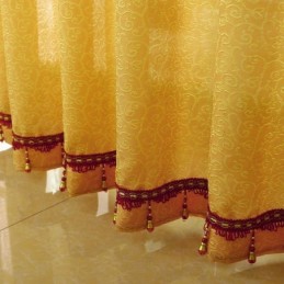 Cortina Transparente Estilo Country Americano Feita Sob Medida Com Jacquard De Galhos De Flores Para Tratamento De Janela De Quarto