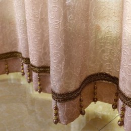 Cortina Transparente Estilo Country Europeu Feita Sob Medida, Cortina Com Jacquard Floral, Semi Blackout, Sala De Estar