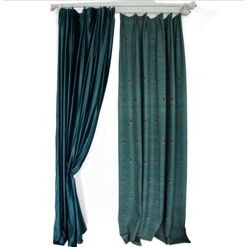 Cortina Decorativa De Algodão E Linho Feita Sob Medida Cortina Pastoral Bee Semi Blackout Quarto Infantil