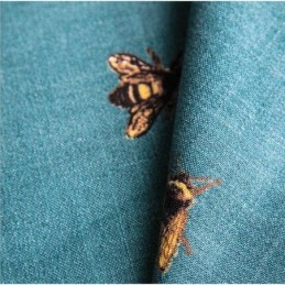 Cortina Decorativa De Algodão E Linho Feita Sob Medida Cortina Pastoral Bee Semi Blackout Quarto Infantil