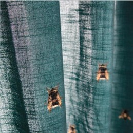 Cortina Decorativa De Algodão E Linho Feita Sob Medida Cortina Pastoral Bee Semi Blackout Quarto Infantil