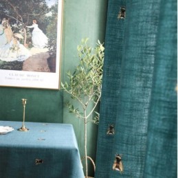 Cortina Decorativa De Algodão E Linho Feita Sob Medida Cortina Pastoral Bee Semi Blackout Quarto Infantil