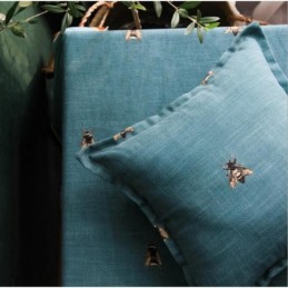 Cortina Decorativa De Algodão E Linho Feita Sob Medida Cortina Pastoral Bee Semi Blackout Quarto Infantil