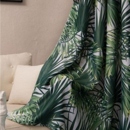 Cortina Blackout Com Estampa Tropical Feita Sob Medida, Cortina De Tule Com Folhas Nórdicas Para Quarto