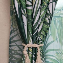 Cortina Blackout Com Estampa Tropical Feita Sob Medida, Cortina De Tule Com Folhas Nórdicas Para Quarto