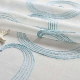 Cortina Transparente Respirável Feita Sob Medida Cortina Nuvens Auspiciosas Bordadas Sala De Estar